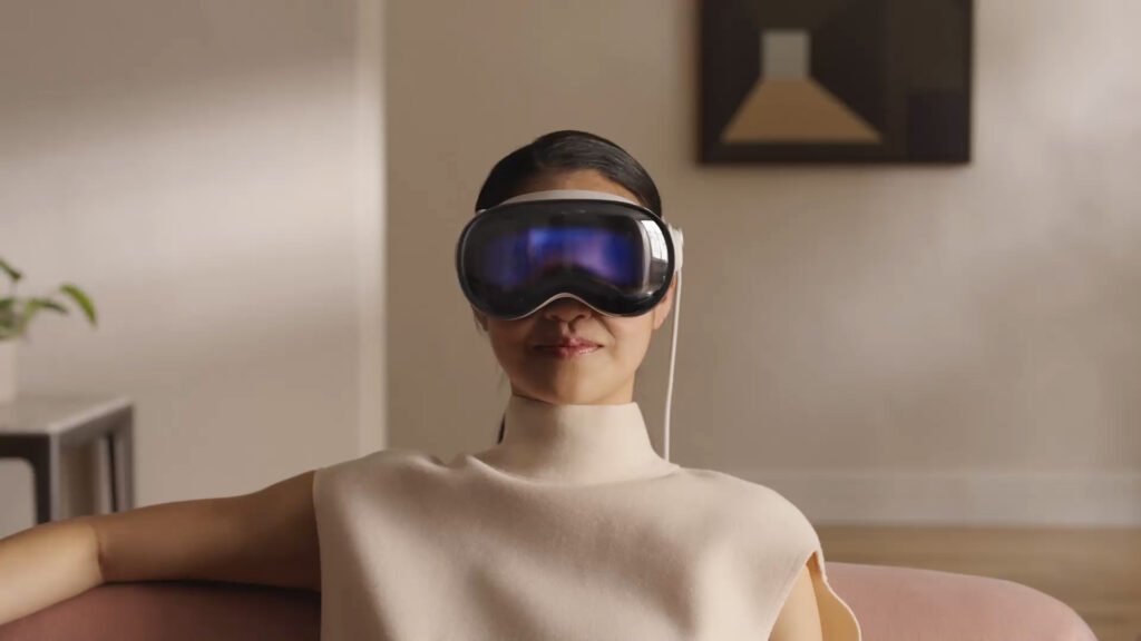 A women wearing Apple Vision Pro. 